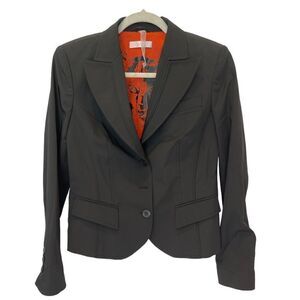 Arttobe Black Embellished Leopard Inside Buttons Front Blazer .Size 38